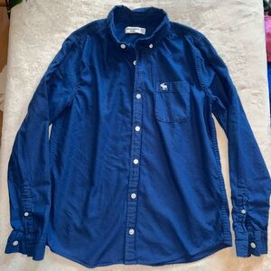 Abercrombie Kids Navy Button-Down Long Sleeve Casual Dress Shirt